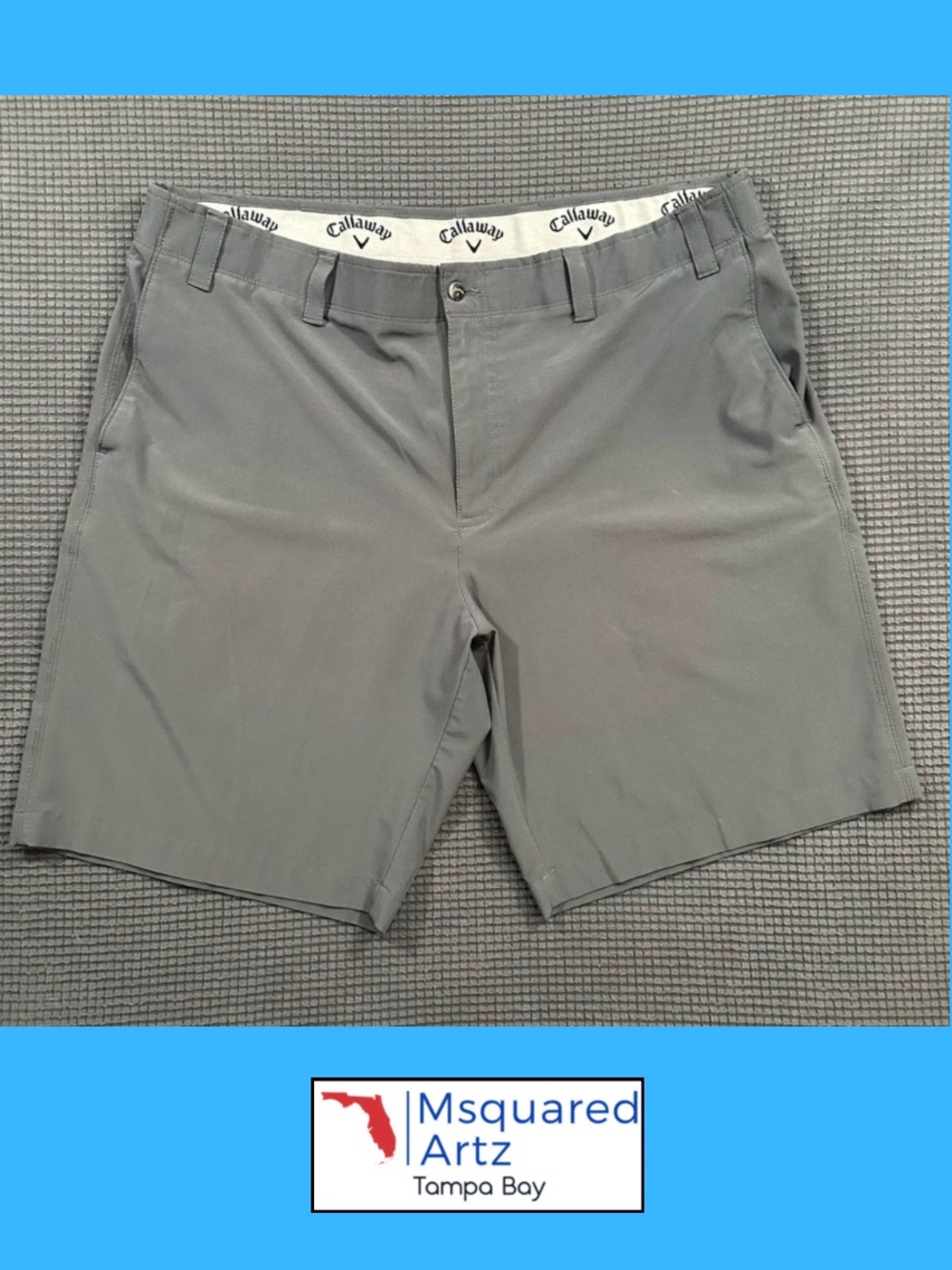 Callaway Men’s Gray Performance Stretch Golf Shorts Size 40 Lightweight 10”
